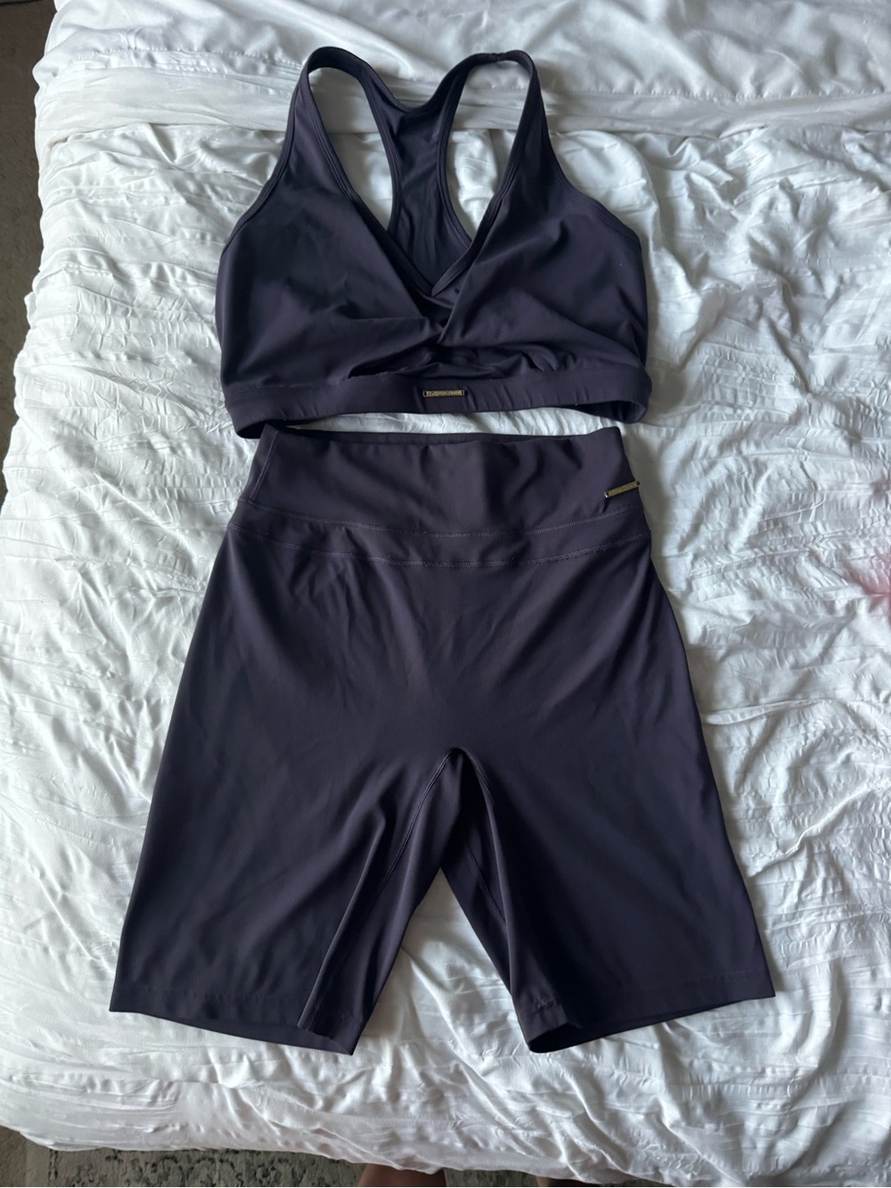 Gymshark X Whitney Simmons Purple Shorts and Bra Set